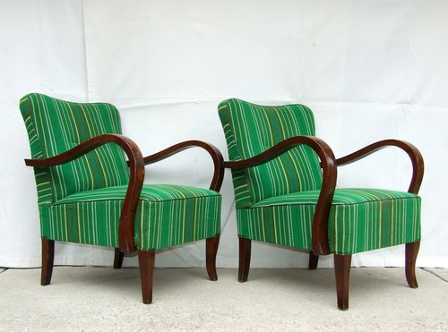 Pair art deco armchairs - pair,