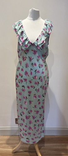 Zara green floral print - zara, satin