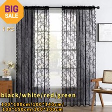 Lace Sheer Curtains Eyelet Floral Sheer Net Voile Window Curtain Bedroom 1x