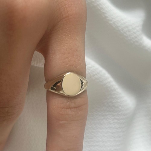 Men 9ct yellow gold oval - men's,