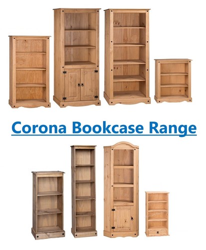 Corona bookcase solid - solid, pine