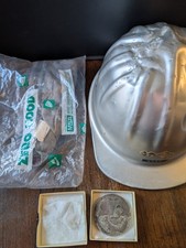 Vintage Oil Hard Hat Mcdonald Cap Aluminium Oil Drilling Sample Oil Rig MSA 