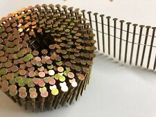 15 Degree Flat Wound Galvanised Coil Nails for Nail Gun. 2.1 x 25mm - 50mm