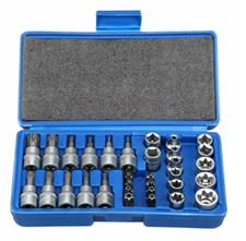 34pcs Torx Star Socket & Bit Set Male Female E & T Sockets with Torx Bits + Case
