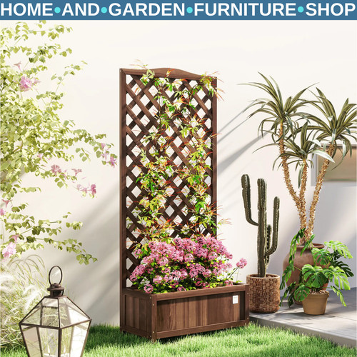 Tall wooden garden planter - tall,