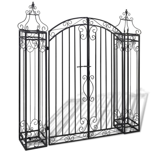 Black ornamental garden gate - black,