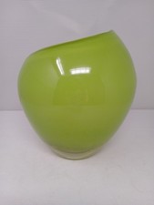 John Rocha Waterford Crystal Art Glass Vase 8" Large Vase Green Ireland Heavy