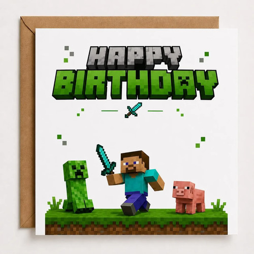 Minecraft card 6x6 - card,