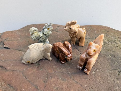 Assorted soapstone carved - 5,