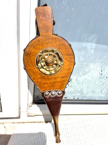 Vintage wood brass leather - vintage, &