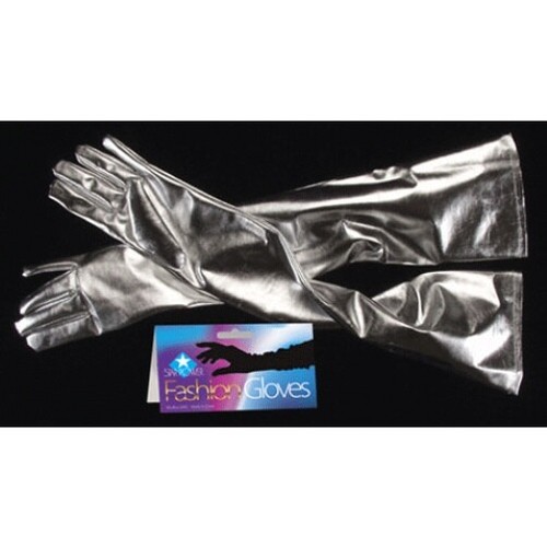 Silver metallic long opera - metallic,