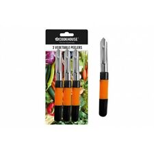 VEGETABLE PEELER 3pk POTATO FRUIT STAINLESS STEEL FOOD SLICER CUTTER EASY GRIP