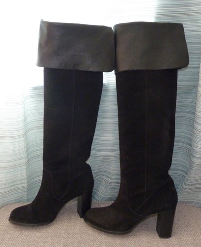 Women over knee boots - over, black