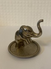 Vintage Seba Silver Plated Elephant Ring Holder 3” High Made in England