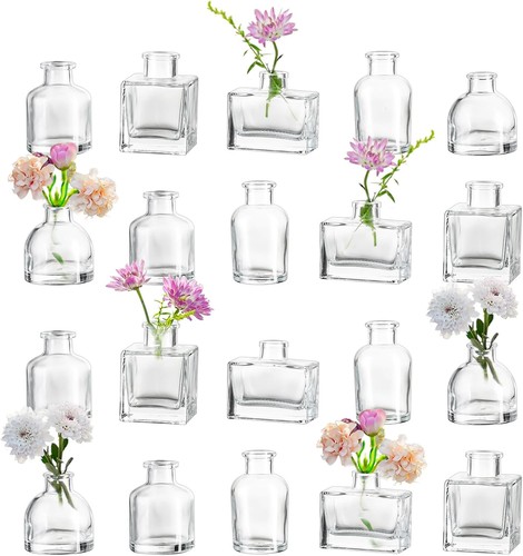 20pcs mini glass bud vases - 20pcs,