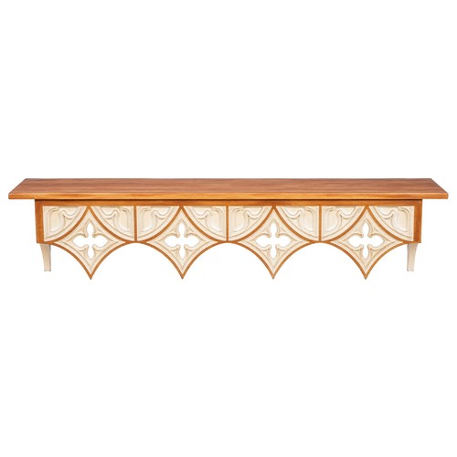Wooden wall shelf - wall, shelf,