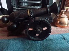 Vintage Hand Carved Spanish Wooden Cannon.Very Excellent Condition.