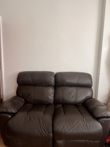 Brown leather manual - brown, recliner