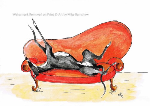 Greyhound whippet lurcher art - greyhound,