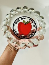 Retro New York City Big Apple Boopie Bubble Glass Ashtray 1980s Souvenir