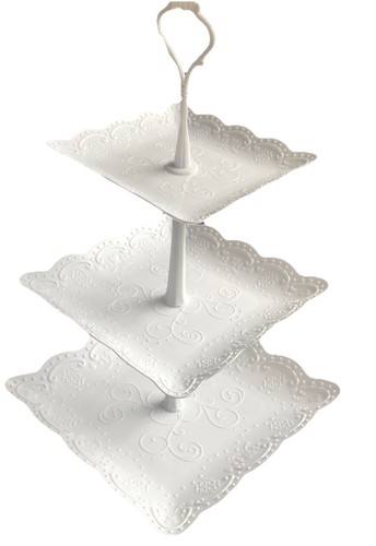 White tier display stand - white,