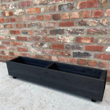 Plant Pot Trough Planter Outdoor Balcony Tub Large Trough Black Heavy Duty