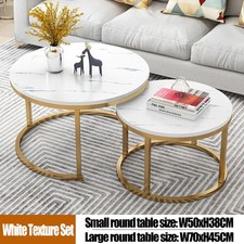 Nesting Coffee Tables Set of 2 Round Stacking Sofa Side Tables Bed/Living Room