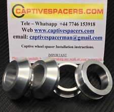 Yamaha R6 99 - 02  5EB Supersport captive wheel Spacers. Silver