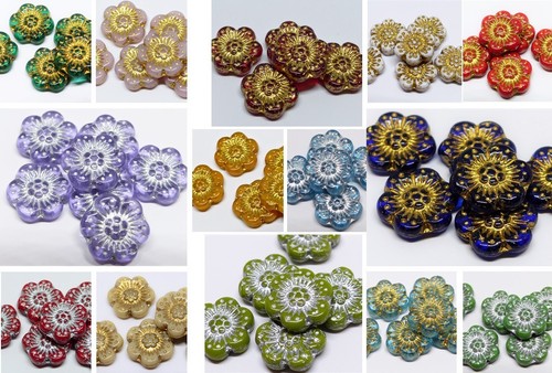 14mm czech pressed glass - czech,