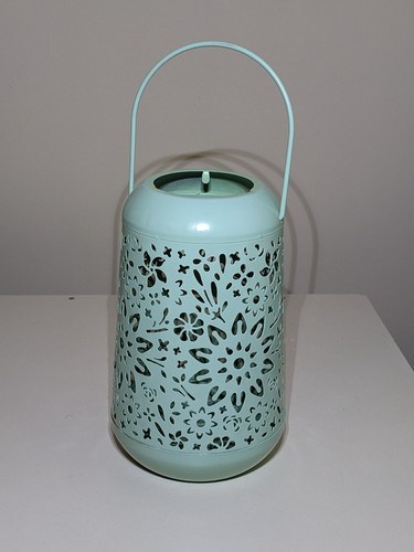 Mint green lantern candle - green, /