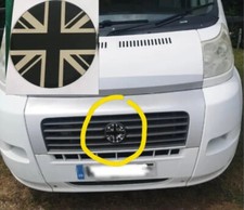 UNION JACK MOTORHOME BONNET GRILL DOMED BADGE BLACK CHROME  All Sizes made