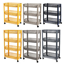 3/4 Tier Kitchen Trolley Storage Fruit Vegetable Cart Organiser Rack on Wheels