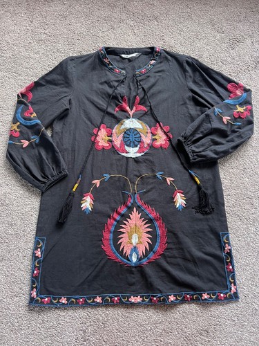 Zara black boho embroidered - zara,