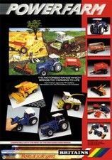 BRITAINS TOYS POWERFARM SHOP DISPLAY POSTER 1980's Tractor Poster Brochure A3