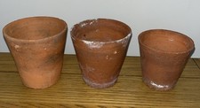 Vintage Hand Thrown Sankey Terracotta Pots x 3 