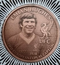 Emlyn Hughes Crazy Horse Liverpool FC Captain With 2 European Cups Legend COIN