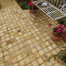 Camel Buff Cobble Setts 100mm