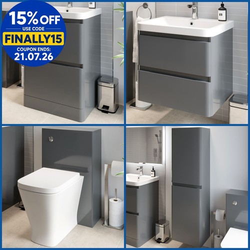 Grey bathroom furniture - grey,