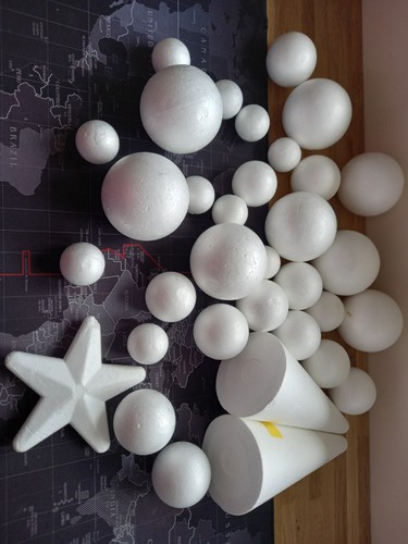 Polystyrene balls cones and - balls,,