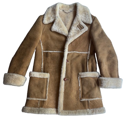 Vtg tan shearling sheepskin - vtg.,