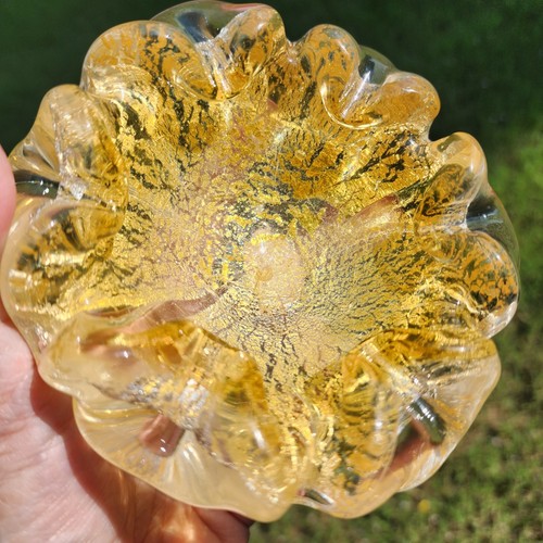Murano italy art glass ruffled - murano,