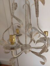 Shabby chic Chandelier Semi-Flush Curved Arm Ceiling Light Fitting Cream /gold