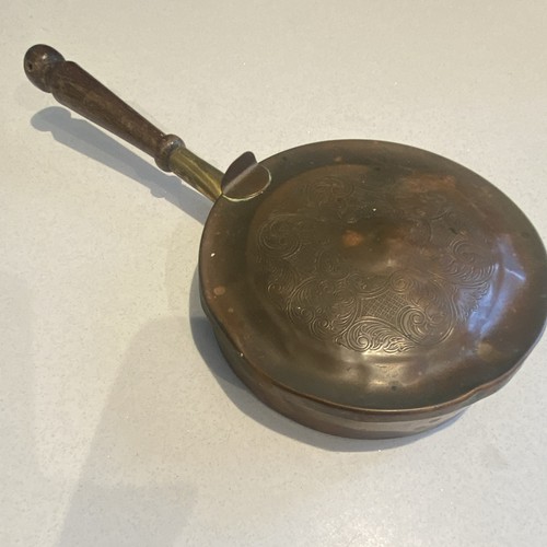 Round copper pan with lid - round,