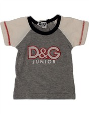DOLCE & GABBANA Baby Boys Graphic T-Shirt Top 18-24 Months Grey AB16