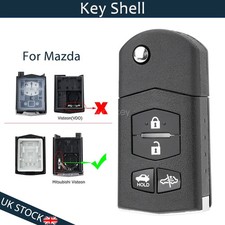 4 Button Flip Remote Car Key Fob Case Shell Replacement Blade For Mazda MX5 RX8