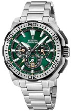 Festina Chrono Bike 2025 (45.5mm) Green Dial / Stainless Steel Bracelet