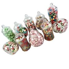 10 x Cute Plastic Sweet Jars 2 Styles Candy Buffet Wedding Party Christmas