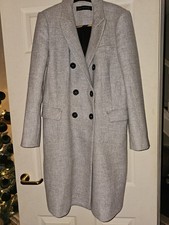 Zara Grey Long Coat Double