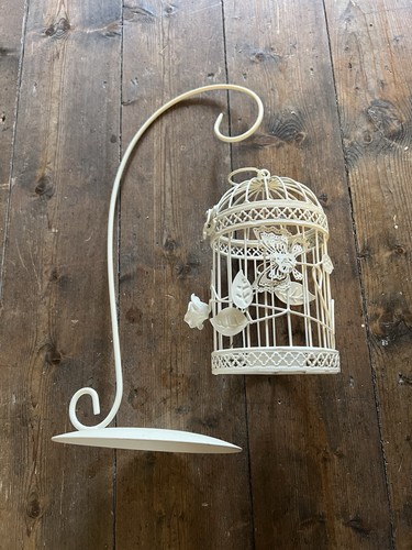 Cream metal birdcage - cream,