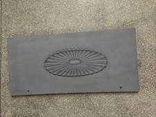 Antique Cast Iron Fireback Architectural Plate / Detail   32.5” X 15.25”